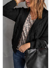 Black Chunky Wide Long Sleeve Knit Cardigan