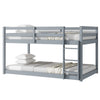 Solid Wooden , Solid Rubber Wooden Twin over Twin Floor Bunk Bed with Ladder ,Upper and Bottom Bed Platforms crafted with Strengthened Slats ,Grey