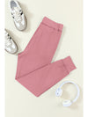 Fushia Drawstring Drop Waist Pocketed Joggers