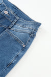 Blue Dark Wash High Waisted Bell Bottom Jeans for Women