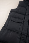 Coffee Quilted Pocketed Long Puffer Vest Coat