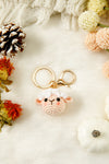 White Crochet Sheep Cute Keychain