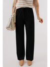 Black Solid Color Textured Loose Drawstring Pants