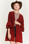 Glitter bell sleeve kimono style cardigan PLUS