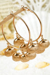 Gold Bohemian Vacation Shell Hoop Earrings
