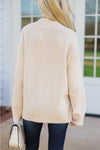 White Floral Embroidered Drop Sleeve Knit Sweater