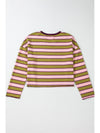 Striped Notched Long Sleeve T-Shirt