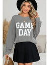 Bluing Corded GAME DAY Graphic Long Sleeve Top