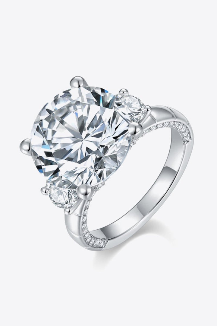8.6 Carat Moissanite Platinum-Plated Ring - Cocoa Yacht Club