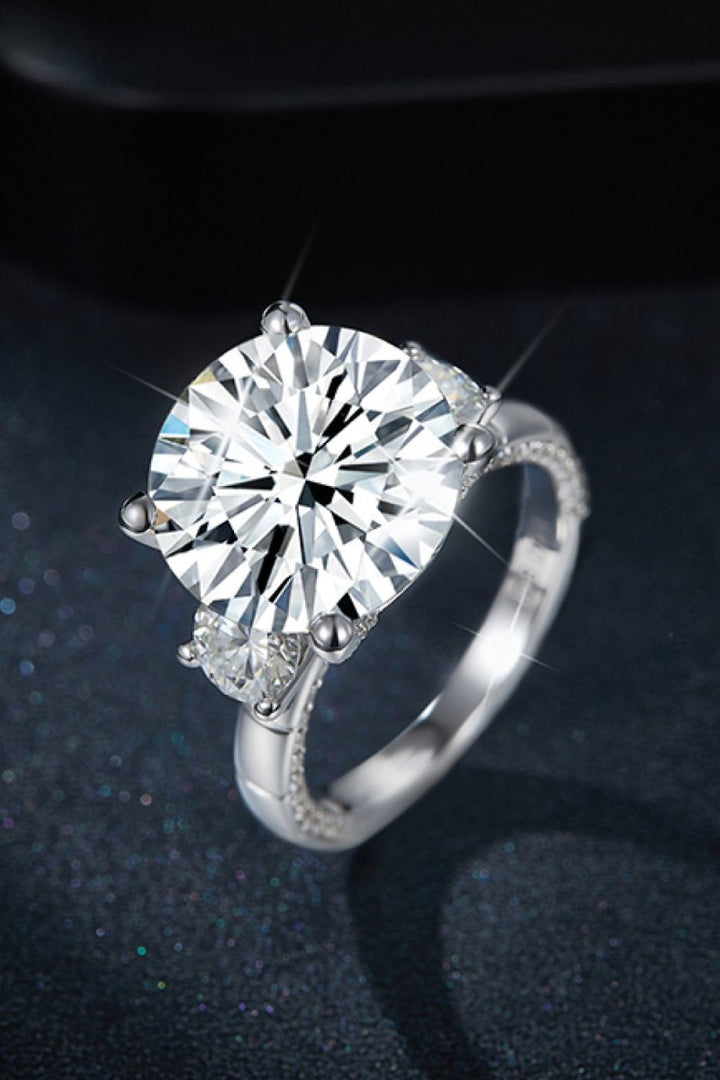 8.6 Carat Moissanite Platinum-Plated Ring - Cocoa Yacht Club