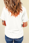 White Floral Pumpkin Graphic Fashion Tee