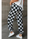 Checkered Elastic Waist Joggers