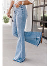 Blue Light Wash High Waisted Bell Bottom Jeans