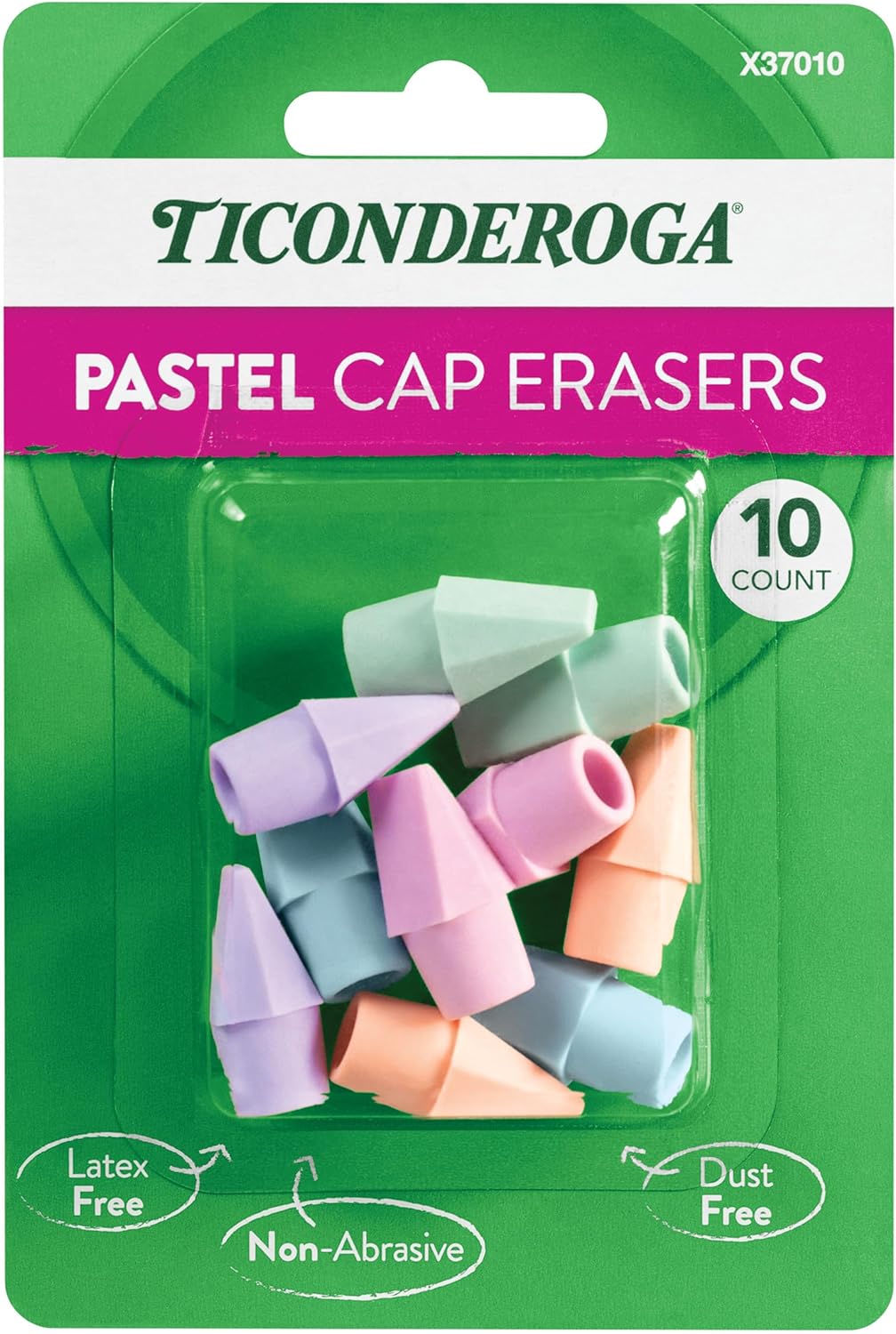 Ticonderoga Wedge Erasers, Pink, 3 Count