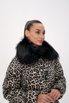 Genuine Polar Fox Leopard Luxe Down Parka