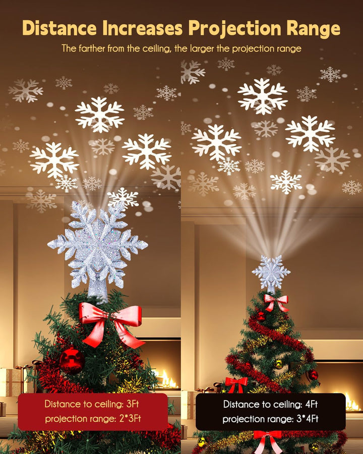 Christmas Star Tree Topper with Built-in Led