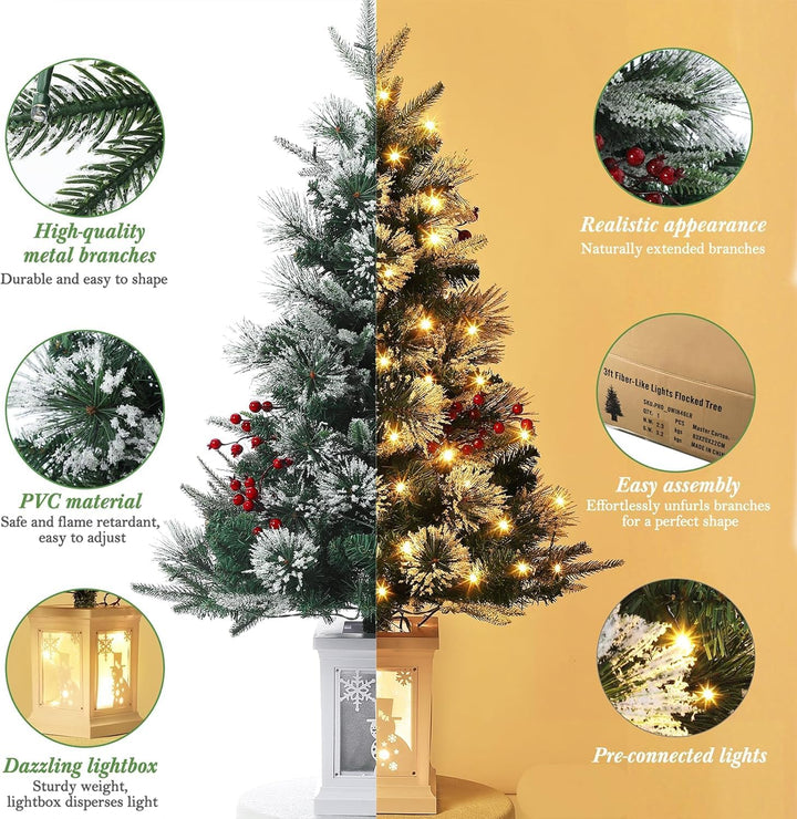 3 Ft Pre-Lit Christmas Tree