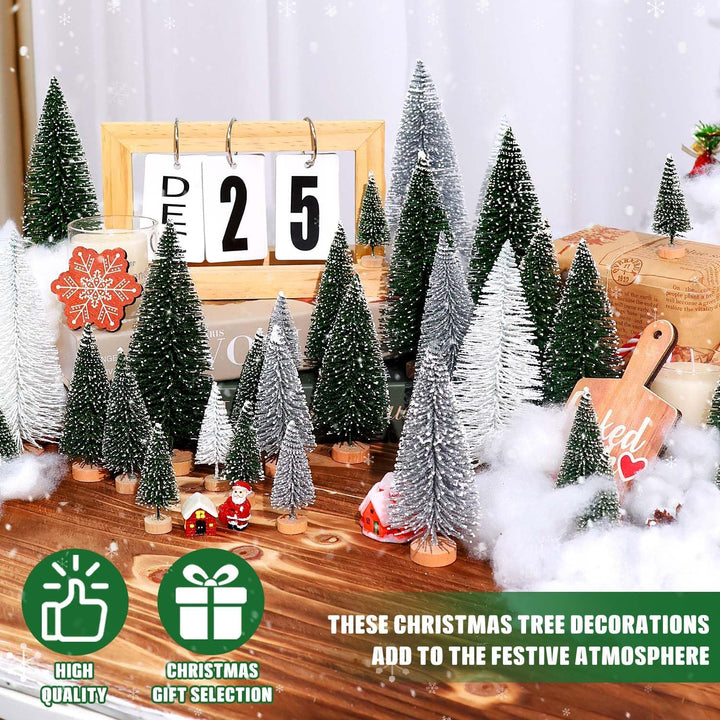 30Pcs Christmas Decorations Mini Christmas Trees