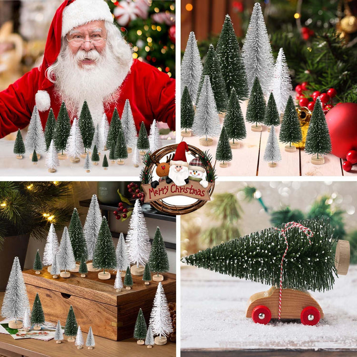 30Pcs Christmas Decorations Mini Christmas Trees