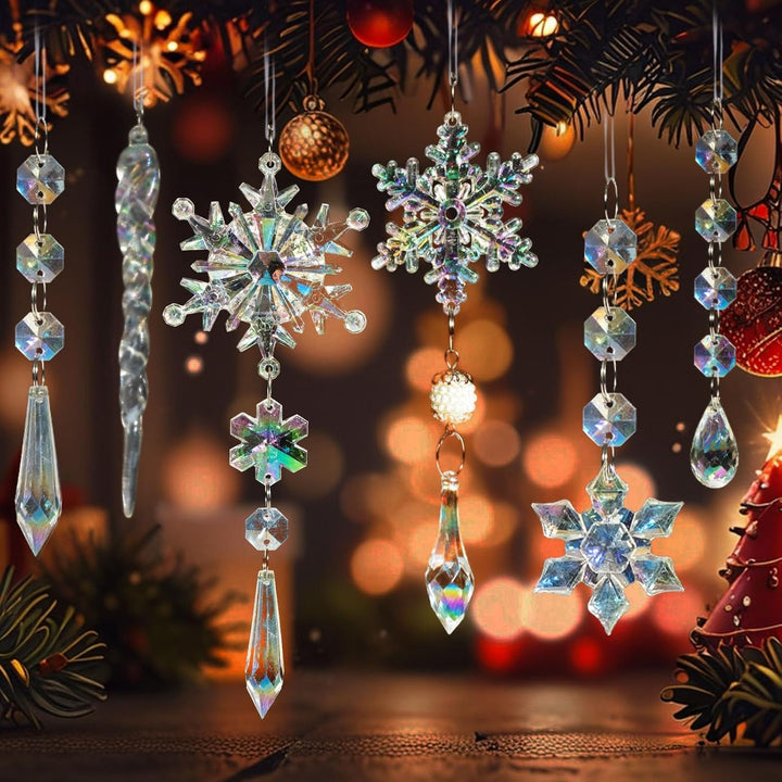 18pcs Christmas Tree Decoration Crystal Ornaments