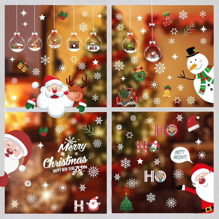 Christmas Window Clings Decorations, 10 Sheets