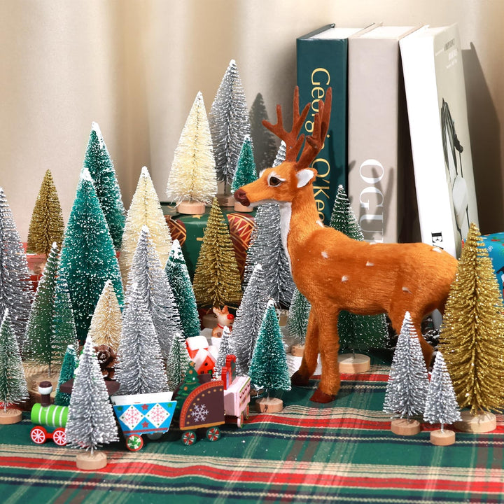 30Pcs Christmas Decorations Mini Christmas Trees