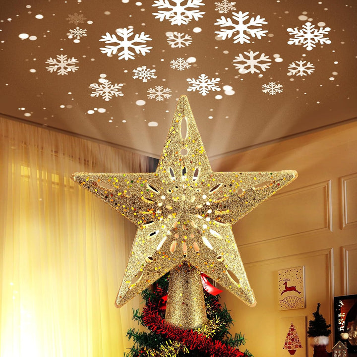 Christmas Star Tree Topper with Built-in Led