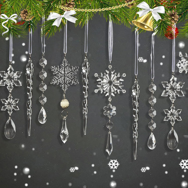 18pcs Christmas Tree Decoration Crystal Ornaments