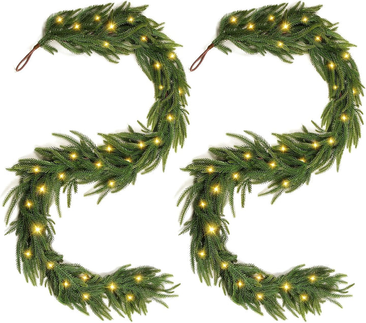 12FT (2 * 6FT) Christmas Norfolk Pine Garland