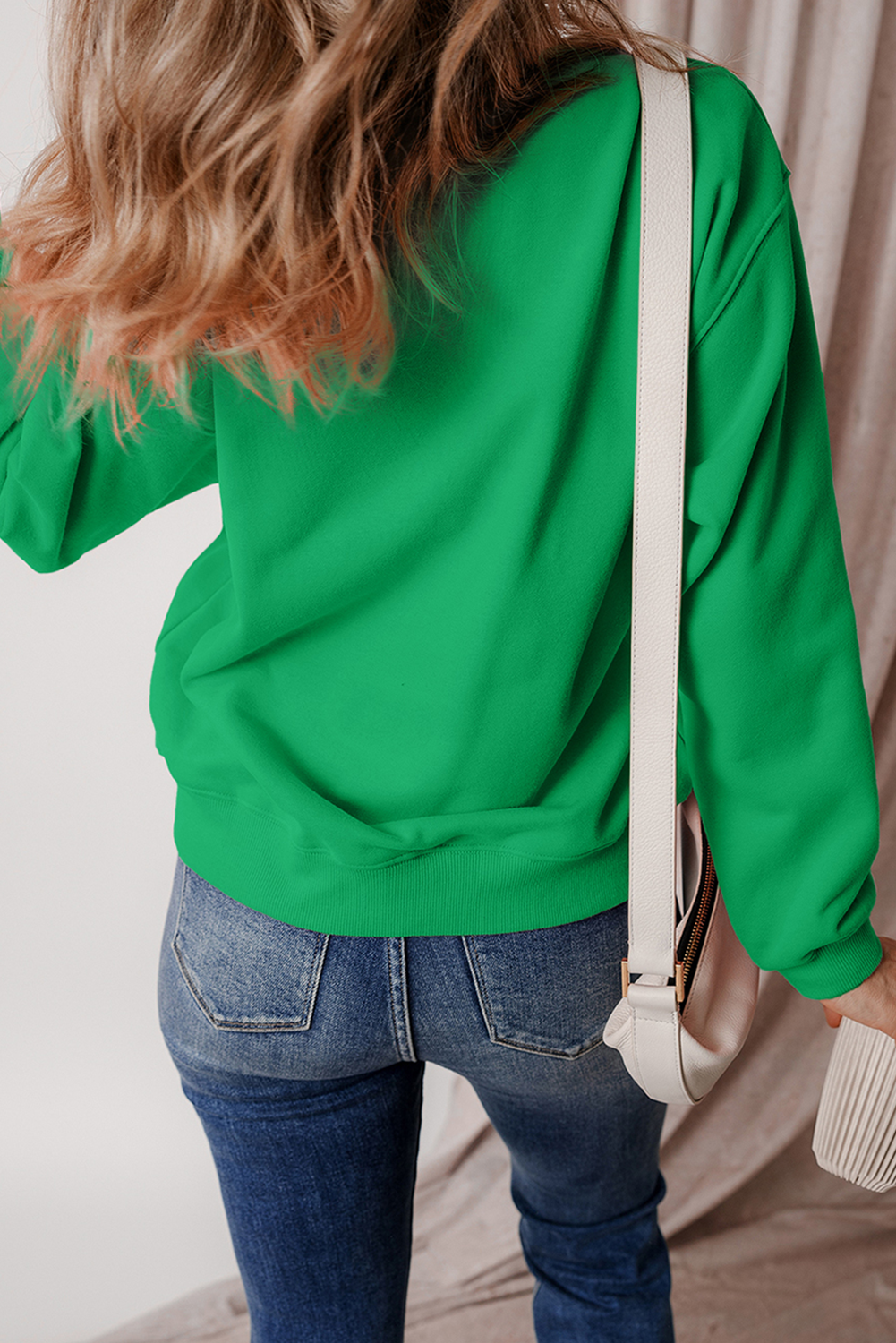 Dark Green Christmas Print Drop Shoulder Graphic Sweatshirt