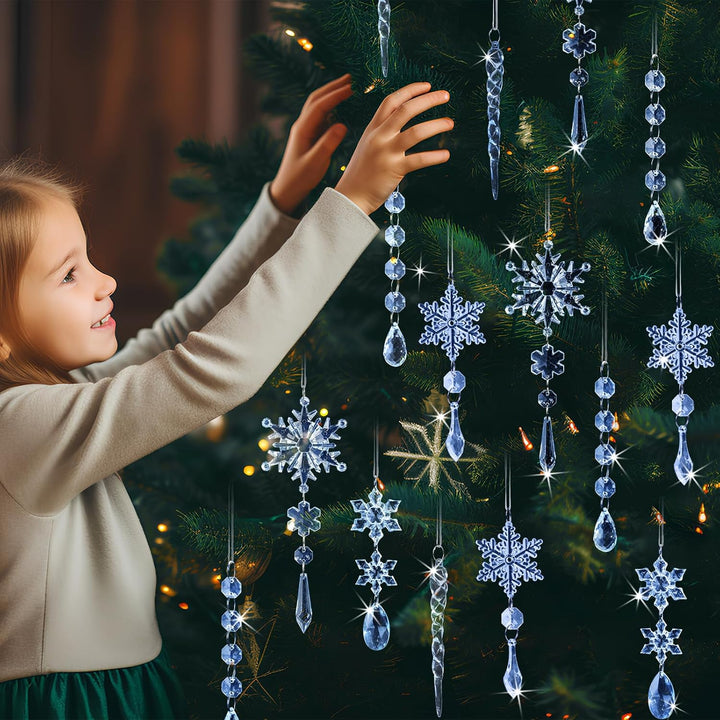 18pcs Crystal Christmas Ornaments