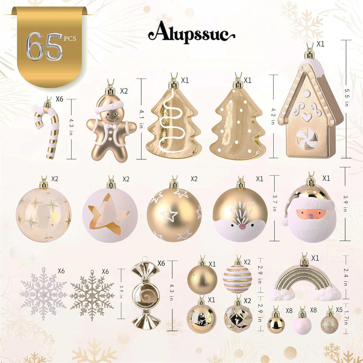 65pcs Christmas Balls Ornaments Set