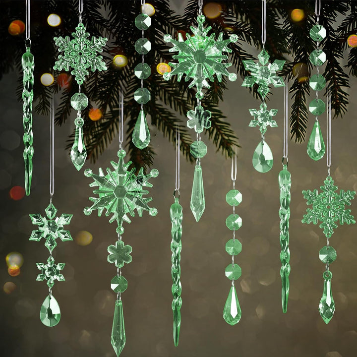 18pcs Crystal Christmas Ornaments