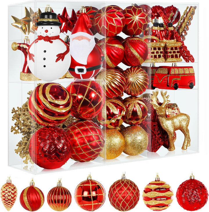Alupssuc 100 Pcs Christmas Ball Ornaments Set