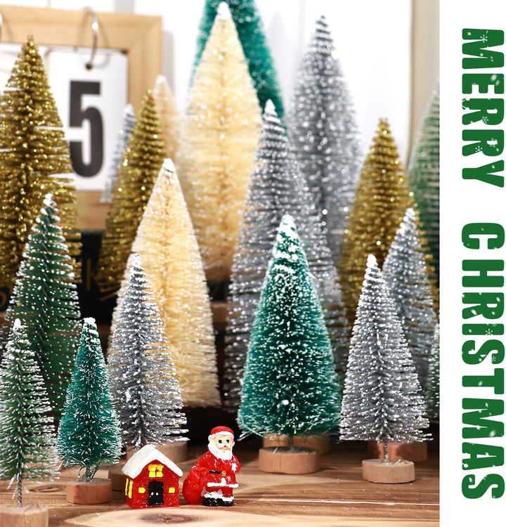 30Pcs Christmas Decorations Mini Christmas Trees
