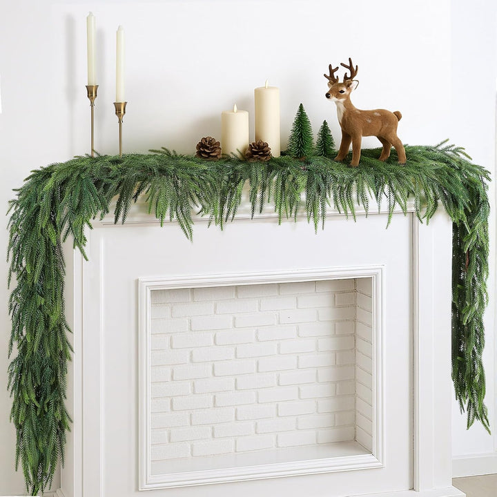 12FT (2 * 6FT) Christmas Norfolk Pine Garland