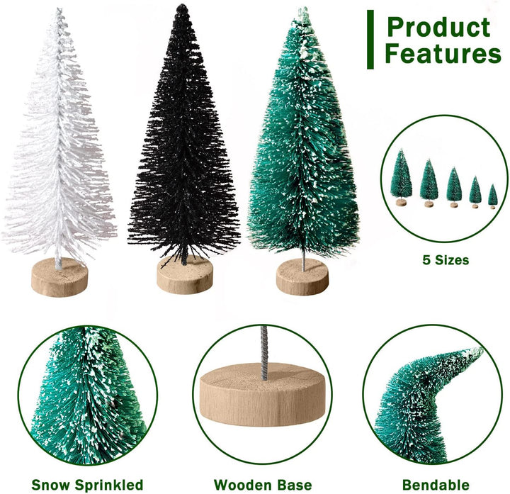 30Pcs Christmas Decorations Mini Christmas Trees