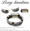 Gold Full Diamond Leather Wide Magnetic Buckle Bracelet