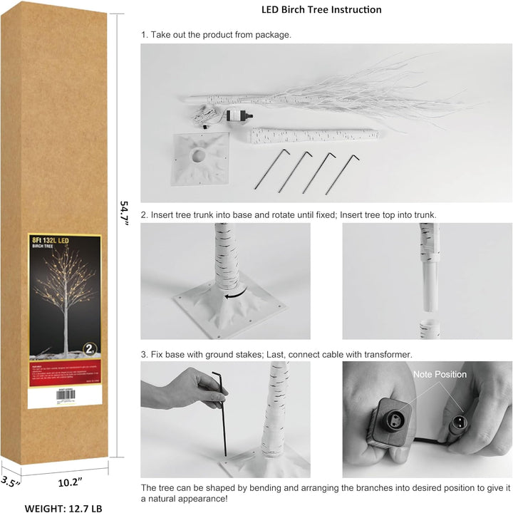 LED Birch Tree Light Set