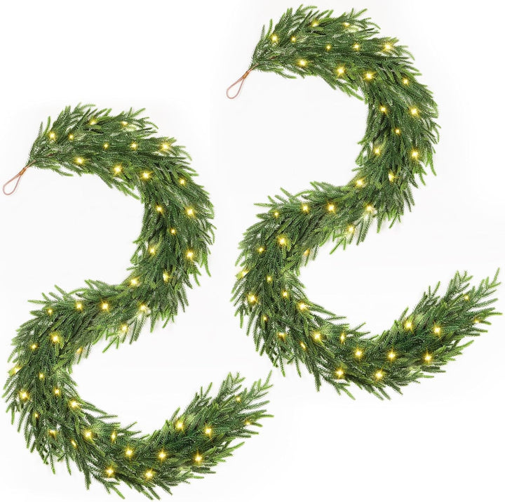 12FT (2 * 6FT) Christmas Norfolk Pine Garland