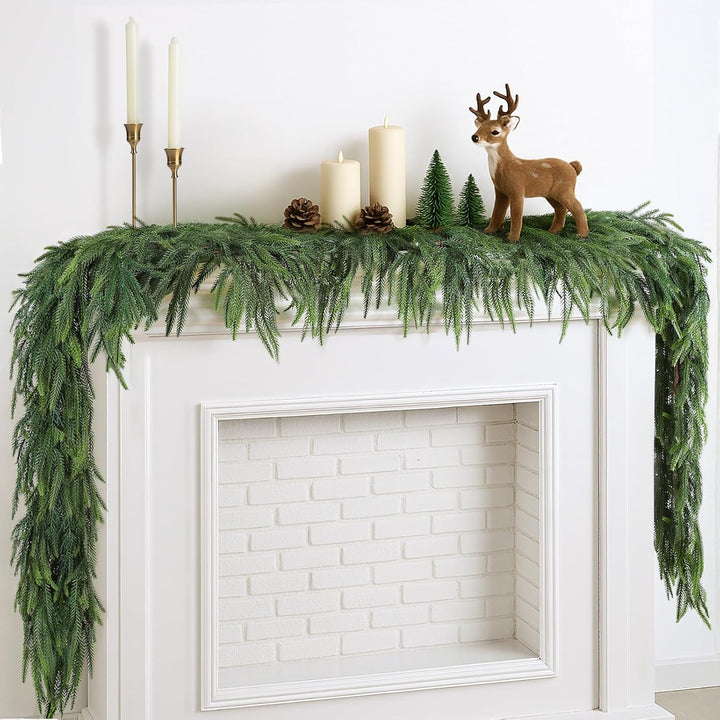 12FT (2 * 6FT) Christmas Norfolk Pine Garland
