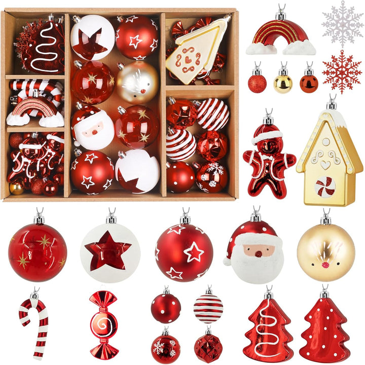 65pcs Christmas Balls Ornaments Set