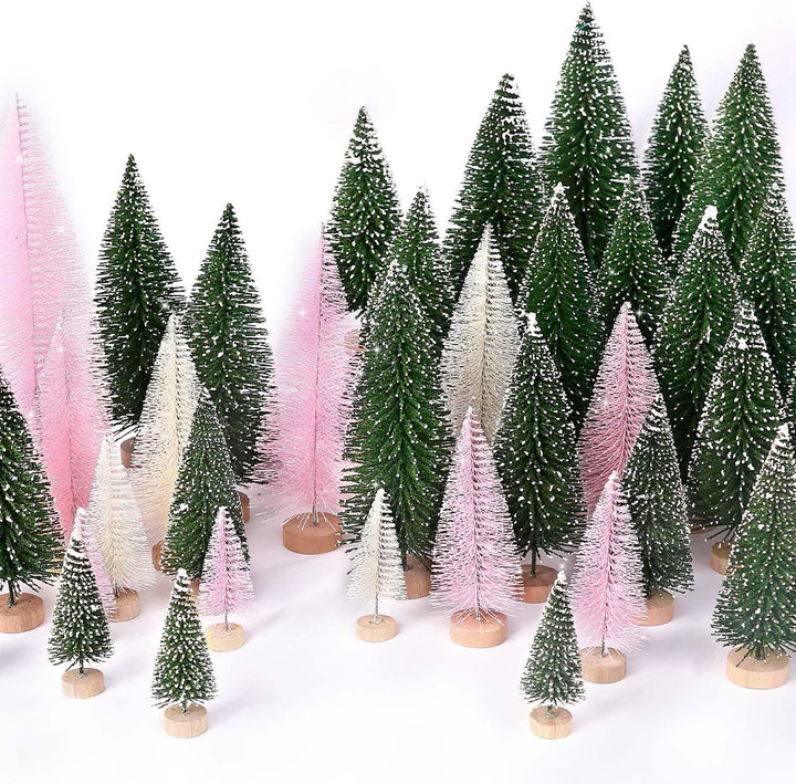 30Pcs Christmas Decorations Mini Christmas Trees
