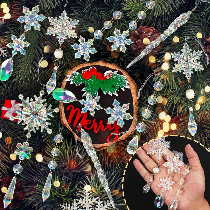 18pcs Christmas Tree Decoration Crystal Ornaments