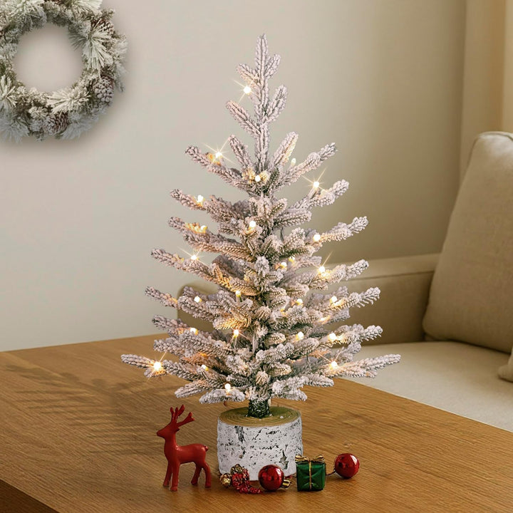 International 4.5ft Pre-Lit Potted Flocked Arctic Fir Christmas Tree