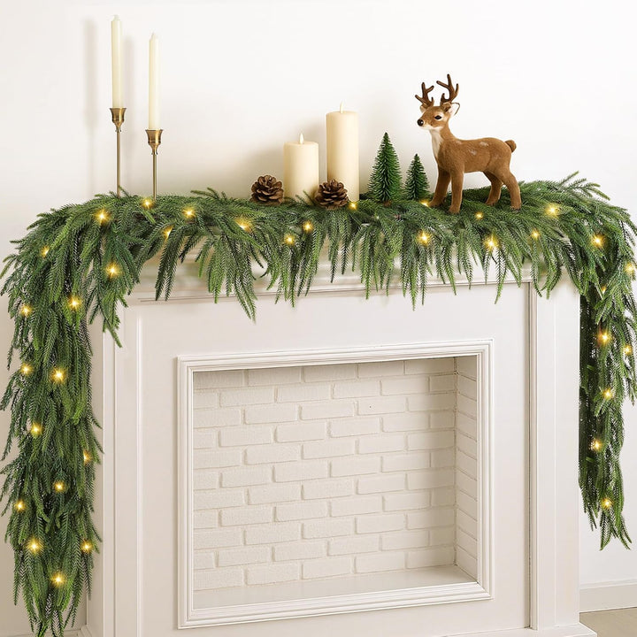 12FT (2 * 6FT) Christmas Norfolk Pine Garland