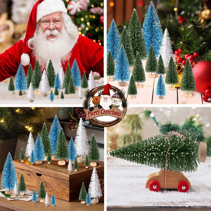 30Pcs Christmas Decorations Mini Christmas Trees