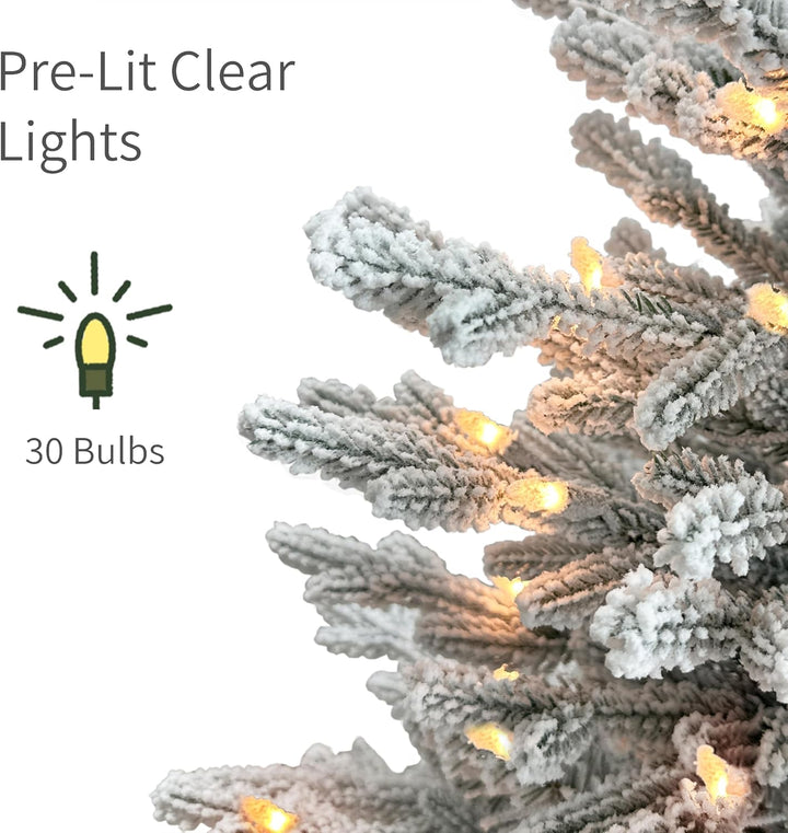 International 4.5ft Pre-Lit Potted Flocked Arctic Fir Christmas Tree