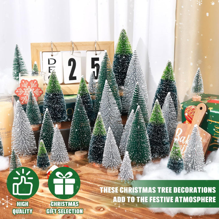 30Pcs Christmas Decorations Mini Christmas Trees