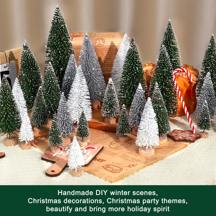 30Pcs Christmas Decorations Mini Christmas Trees